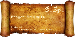 Breyer Szulamit névjegykártya